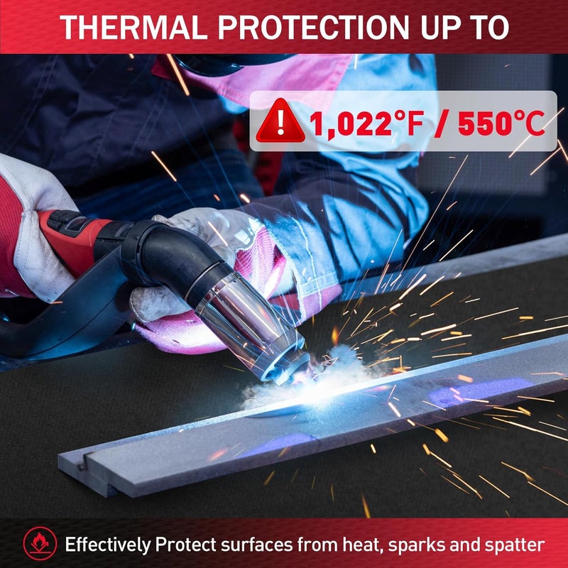 kanhiro Silicone Coated Fiberglass Welding Blanket - 6x8 ft Heavy Duty Fire Resistant Blankets, 1022 °F High Temp Insulation Blanket, Heat Resistant Fabric for Industrial, Smoker, Camping, Grill - Image 2